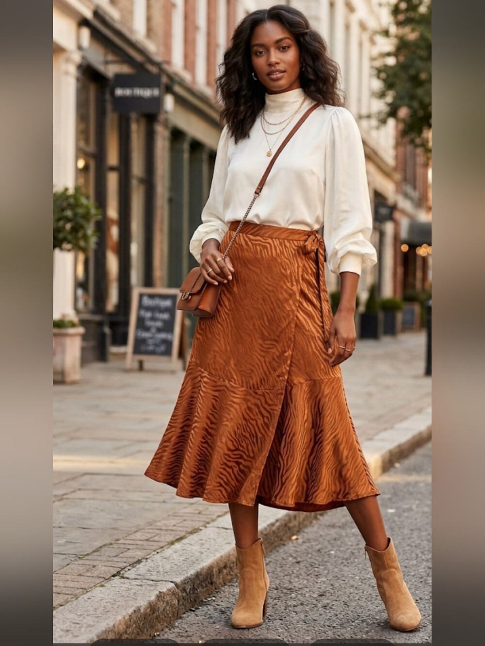 ​Maeve by Anthropologie Tamra Jacquard Satin Wrap Midi Skirt
